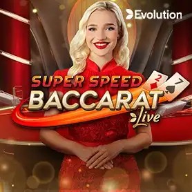 Super Speed Baccarat online game logo by Evolution on lexcasino-pt.com